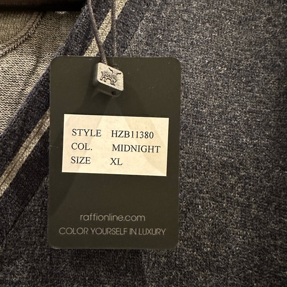 Raffi Men’s Navy Cardigan - 100% Cotton NWT - XL - Picture 5 of 7